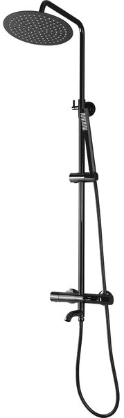 Set de dus cu termostat Lungo Black Metallic