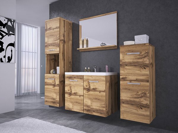 Set mobilier baie Melinda I (stejar wotan) (fără sifon, fără baterie, cu lavoar). 1059041