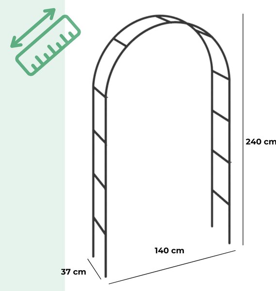 Suport arcuit pentru trandafiri 240x140x37 cm Gardebruk