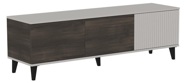 Comodă TV Luelia 115, Nuc, Cașmir, MDF, PAL laminat, 52x180x40cm, 35 kg