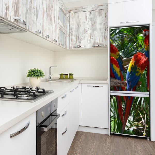Autocolant pe frigider papagali Macaws