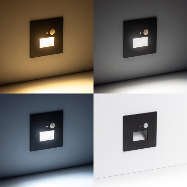 Brilagi - Aplica LED pentru scară cu senzor LED/1,5W/230V 3000/4000/6500K neagră