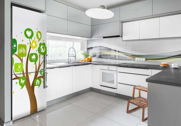 Autocolant pe frigider copac ecologic