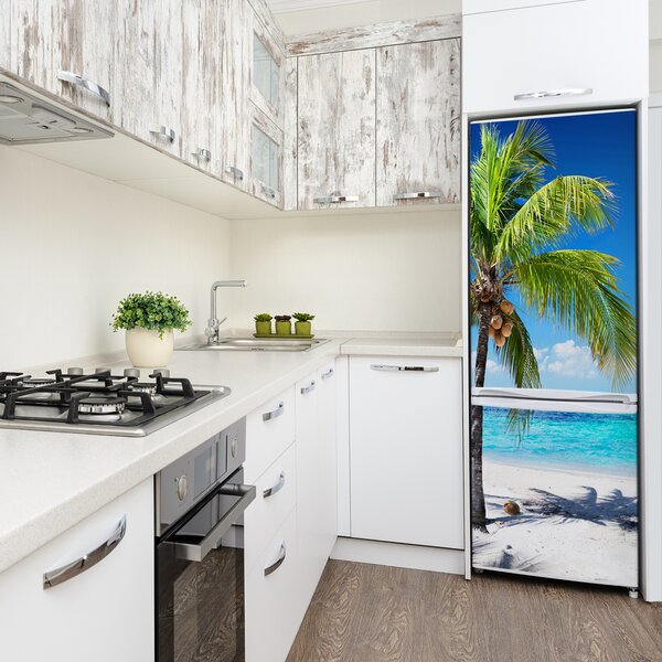 Autocolant pe frigider plaja tropicala