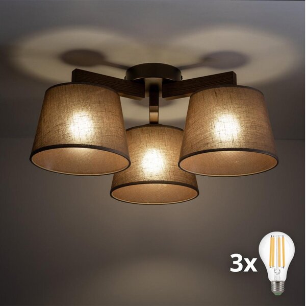 BRILAGI - Lustră LED aplicată LATTE 3xE27/15W/230V pin/maro
