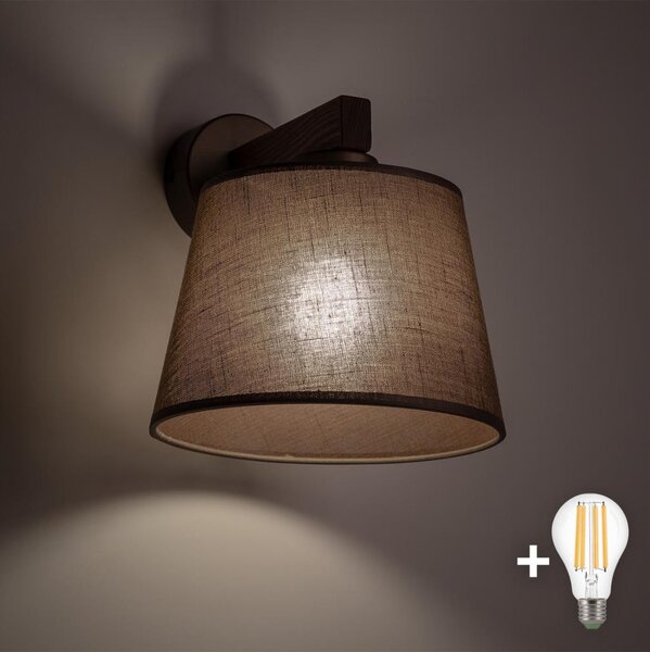 BRILAGI - Lampă LED de perete LATTE 1xE27/15W/230V pin/maro