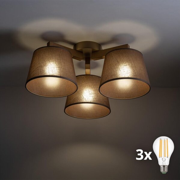 BRILAGI - Lustră LED aplicată LATTE SABIA 3xE27/15W/230V pin/maro