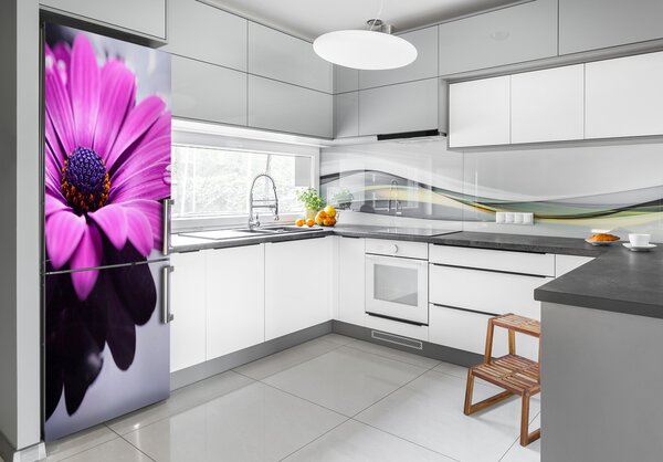 Autocolant pe frigider gerbera roz