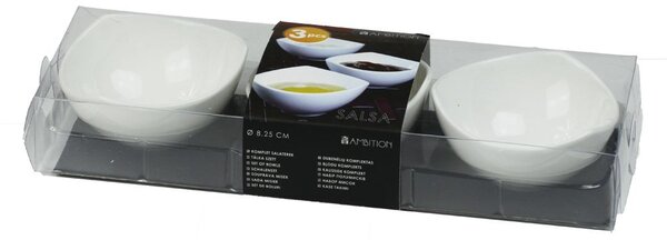 Set 3 boluri asimetrice 8.25cm, alb, Salsa