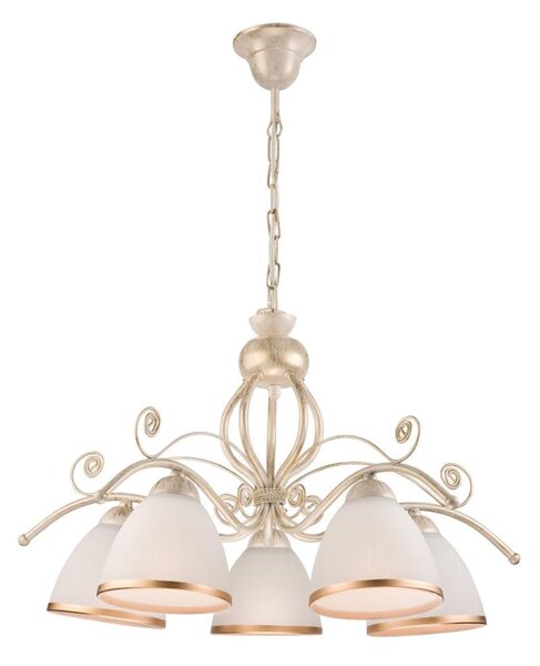 Candelabru cu lanț RETRO II, 5xE27/60W/230V, finisaj alb patinat