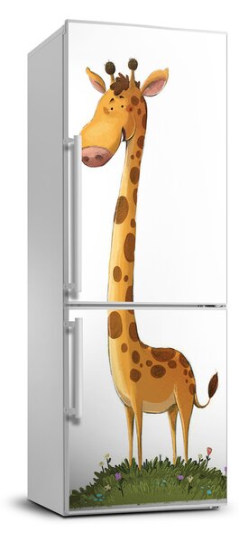 Foto Autocolant pentru piele al frigiderului girafă de perete
