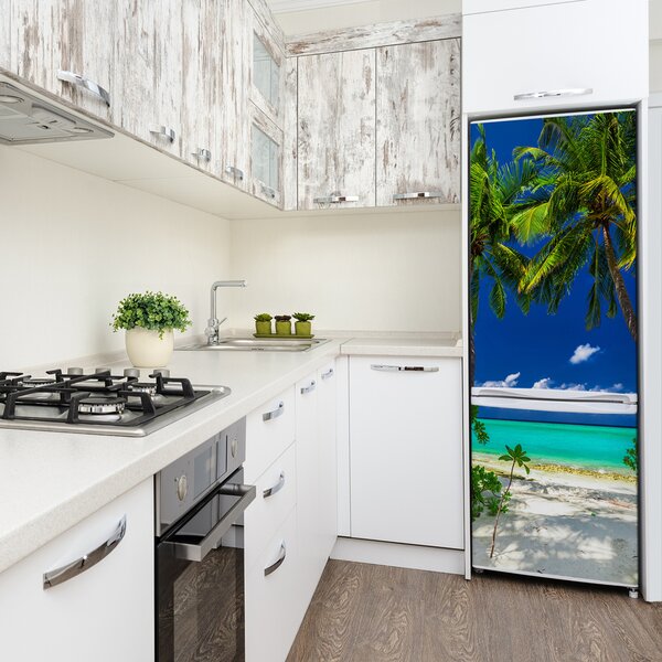 Autocolant pe frigider plaja tropicala
