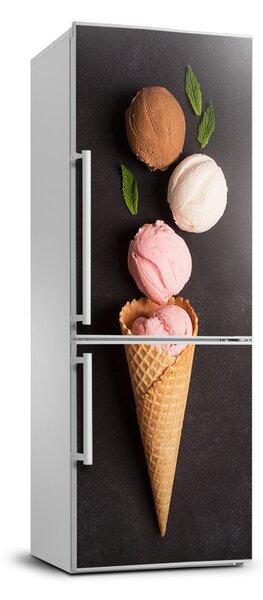 Autocolant frigider acasă Înghețată wafelku