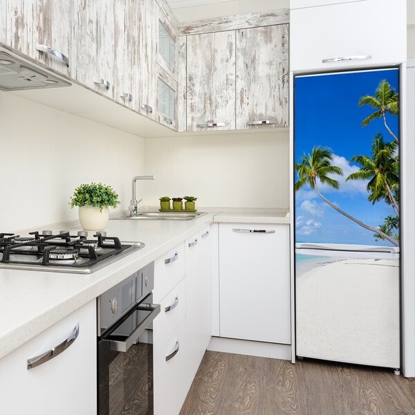 Autocolant pe frigider plaja tropicala