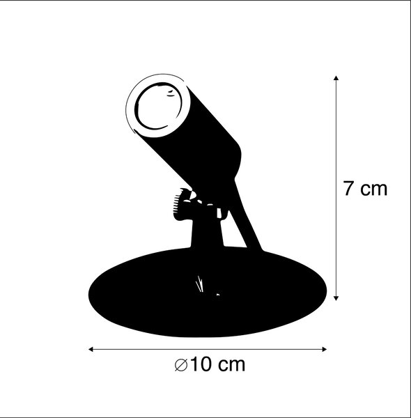 Set de 4 spoturi de grădină negre inclusiv LED IP68 - Garly