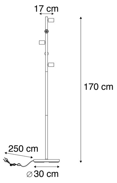 Lampă de podea scandinavă neagră cu 5 lumini - Facil Tube