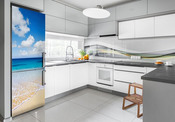 Autocolant pe frigider plaja tropicala