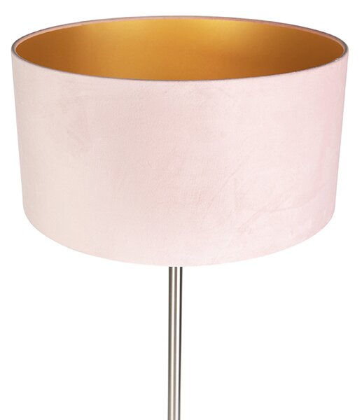 Lampă de podea din oțel cu abajur roz 50 cm - Simplo