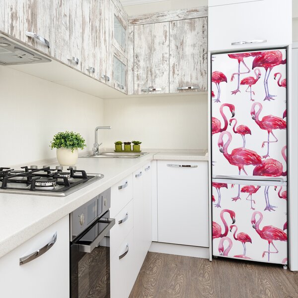 Foto Autocolant pentru piele al frigiderului Flamingos