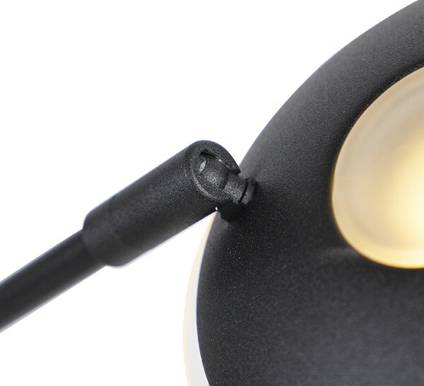 Lampă de podea neagră cu braț de citit incluzând LED și port USB - Sevilla