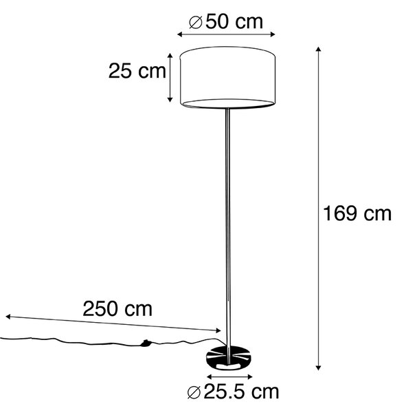 Lampă de podea din oțel cu abajur roz 50 cm - Simplo