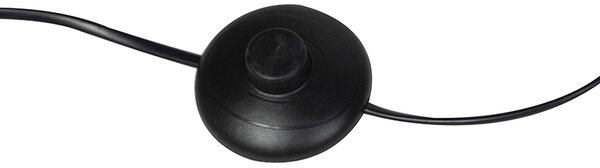 Lampă de podea industrială neagră cu auriu 3 lumini - Tommy