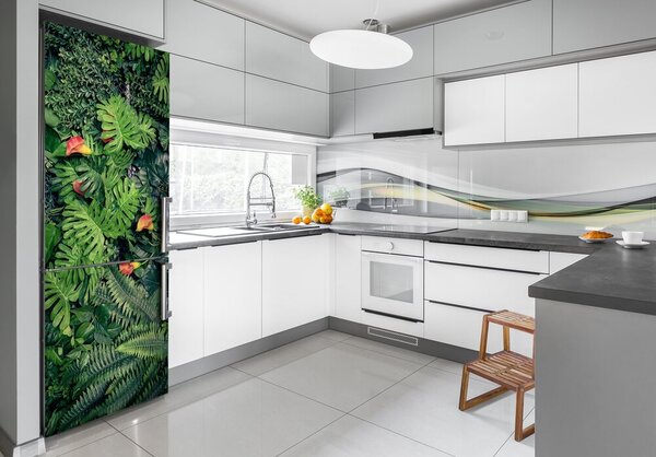 Autocolant pe frigider plante tropicale