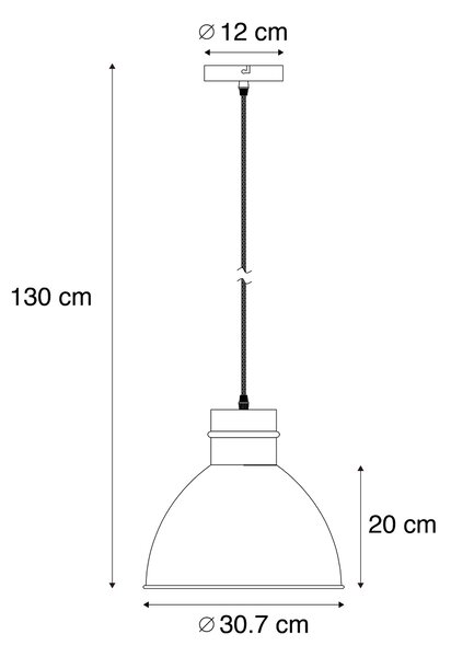 Lampă suspendată inteligentă gri 30 cm incl. bec A60 wifi - Dory