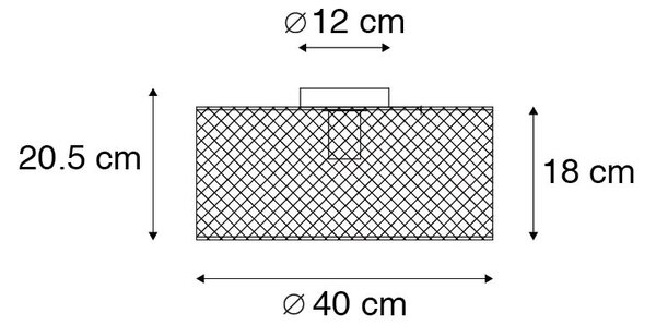 Plafoniera industrială neagră - Drum Mesh