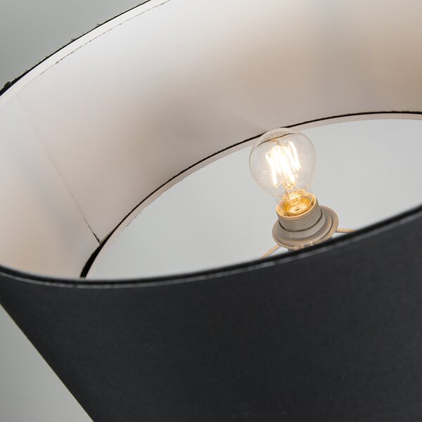 Lampa de podea modernă din alamă cu abajur negru - Ilse