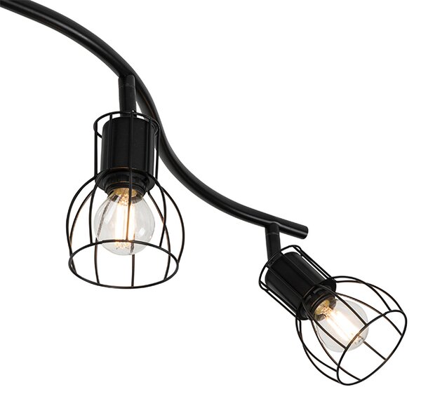 Plafoniera moderna cu spoturi neagra 145 cm 6 lumini - Botu