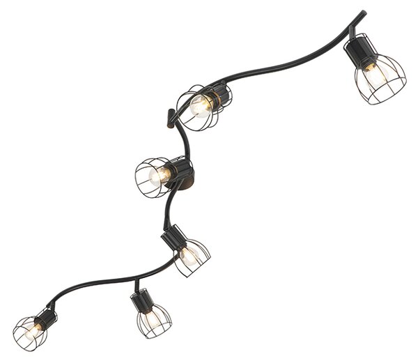 Plafoniera moderna cu spoturi neagra 145 cm 6 lumini - Botu