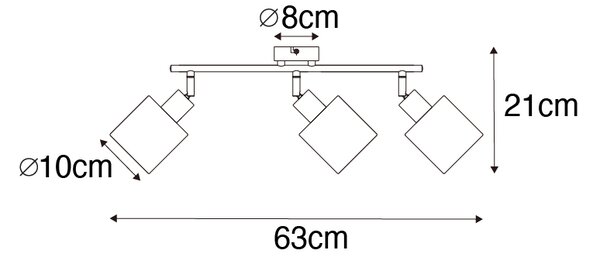 Plafoniera moderna neagra cu 3 lumini - Hetta
