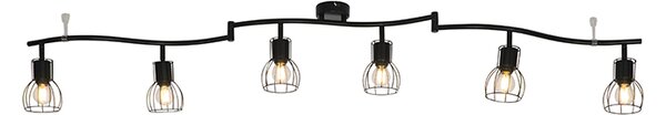 Plafoniera moderna cu spoturi neagra 145 cm 6 lumini - Botu