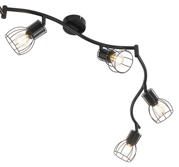 Plafoniera moderna cu spoturi neagra 145 cm 6 lumini - Botu
