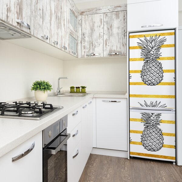 Autocolant pe frigider benzi de ananas