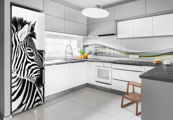 Autocolant pe frigider Zebra în zăpadă