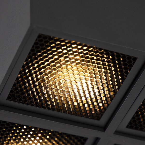 Spotlight de design negru cu 4 lumini - Qubo Honey