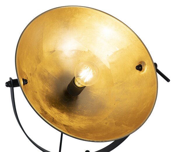 Lampă de podea neagră cu auriu 35 cm reglabilă - Magnax