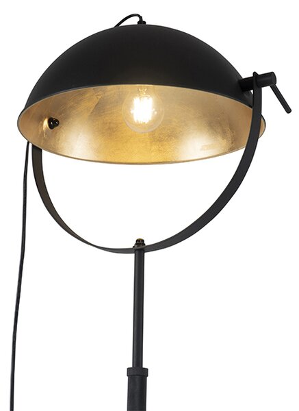 Lampă de podea neagră cu auriu 35 cm reglabilă - Magnax