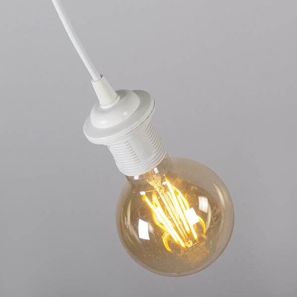 Lampă modernă cu pandantiv alb cu abajur negru 45 cm - Pendant