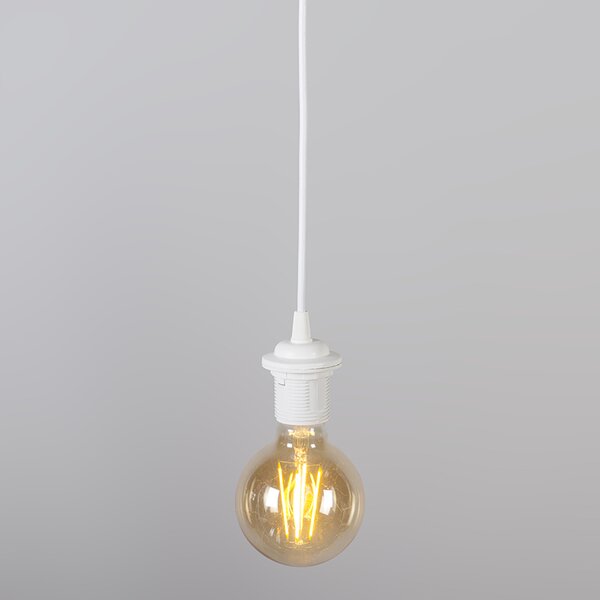 Lampă modernă cu pandantiv alb cu abajur negru 45 cm - Pendant