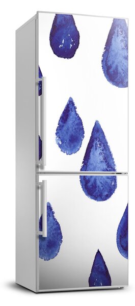 Autocolant frigider acasă picături albastre