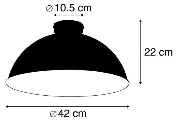 Plafoniera neagră cu auriu 42 cm reglabilă - Magnax