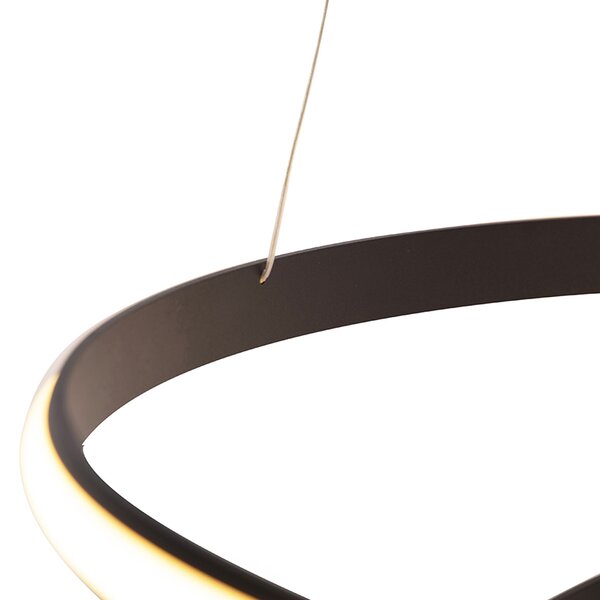 Lampă modernă suspendată neagră 74 cm inclusiv LED - Rowan