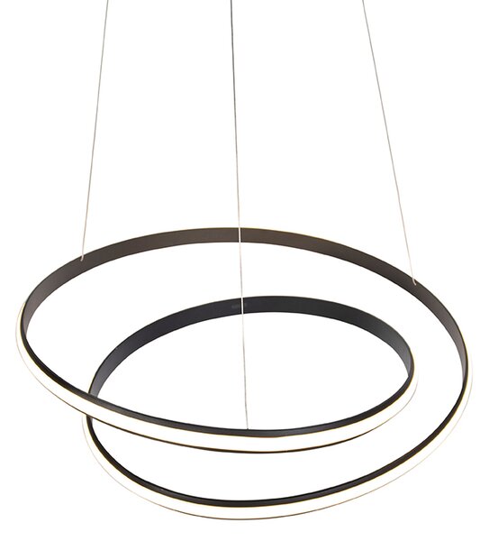 Lampă modernă suspendată neagră 74 cm inclusiv LED - Rowan