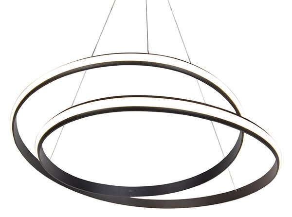 Lampă modernă suspendată neagră 74 cm inclusiv LED - Rowan