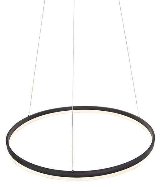 Lampă suspendată de design neagră 80 cm, incluzând LED cu 3 trepte de intensitate luminoasă - Anello
