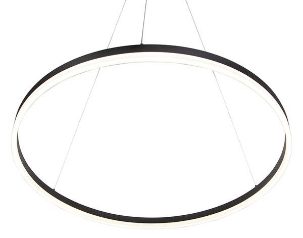 Lampă suspendată de design neagră 80 cm, incluzând LED cu 3 trepte de intensitate luminoasă - Anello