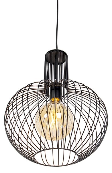 Lampă pendantă de design neagră - Wire Bake